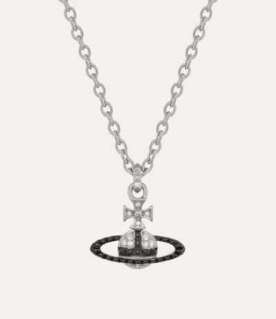 Vivienne Westwood Man. Mayfair Bas Relief Pendant Necklace Rhodium-gunmetal-white-crystal Rhodium-gunmetal-white-cryst