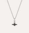 Vivienne Westwood Man. Mayfair Small Orb Pendant Necklace Rhodium-gunmetal-white-crystal Rhodium-gunmetal-white-crysta