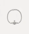Vivienne Westwood Man. Mini Bas Relief Chain Bracelet Silver Cubic Zirconia Men In Silver
