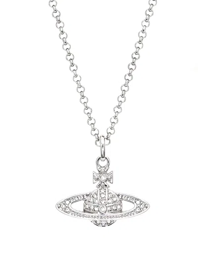 Vivienne Westwood Grace Bas Relief Pendant Necklace Silver Cubic Zirconia Women