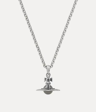 Vivienne Westwood Man. New Petite Orb Pendant Necklace Oxi-silver-platinum-silver-night-crystal-light Oxi-silver-plati