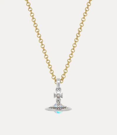 Vivienne Westwood Man. New Petite Orb Pendant Necklace Platinum-gold-crystal-ab-white-crys Platinum-gold-crystal-ab-wh