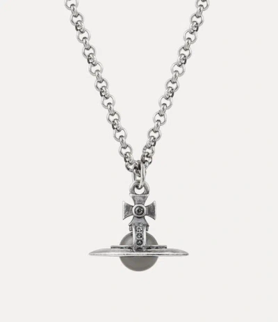 Vivienne Westwood Man. New Tiny Orb Pendant Necklace Oxi-silver-platinum-silver-night-crystal-light Oxi-silver-platinu