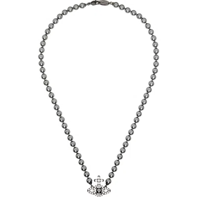 Vivienne Westwood Man Olympia Faux-pearl Necklace In Metallic