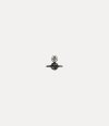 Vivienne Westwood Man. Original Bas Relief Single Stud Ruthenium-black-enamel-black-cz-black-diamond Ruthenium-black-e In Ruthenium-black-enamel-black-cz-black-diamond
