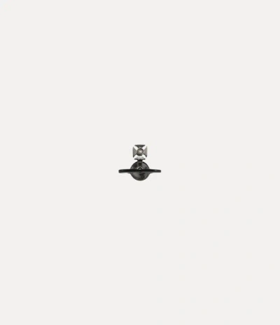 Vivienne Westwood Man. Original Bas Relief Single Stud Ruthenium-black-enamel-black-cz-black-diamond Ruthenium-black-e