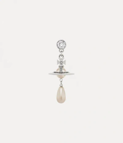 Vivienne Westwood Man. Pearl Drop Single Earring Silver Cubic Zirconia / Pearls Men