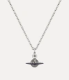 Vivienne Westwood Man. Petite Original Orb Pendant Necklace Platinum-dark-purple-black-diamond-enamel-smokey Platinum-