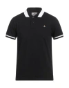 Vivienne Westwood Polo Shirt With Striped Collar Detail In Black