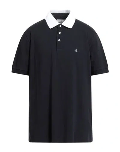 Vivienne Westwood Man Polo Shirt Navy Size Xxxl Cotton In Blue