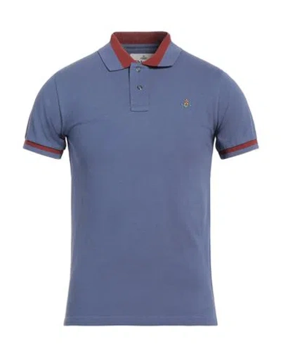 Vivienne Westwood Man Polo Shirt Slate Blue Size S Cotton In Blue