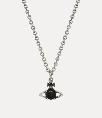 Vivienne Westwood Man. Reina Pendant Necklace Oxi-silver-platinum-black-cz Oxi-silver-platinum-black-cz Men In Metallic