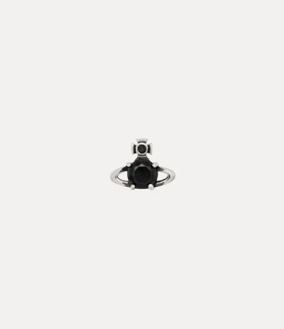 Vivienne Westwood Man. Reina Single Stud Oxi-silver-black-cz Oxi-silver-black-cz Men