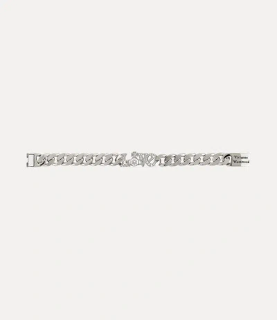Vivienne Westwood Man. Roderico Bracelet In Platinum-white-cz