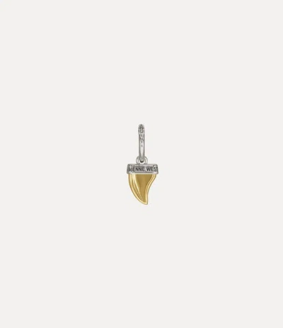 Vivienne Westwood Man. Shark Tooth Single Earring Platinum-gold-black-patina Platinum-gold-black-patina Men In Metallic