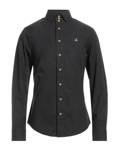 Vivienne Westwood Man Shirt Black Size 40 Organic Cotton, Elastane