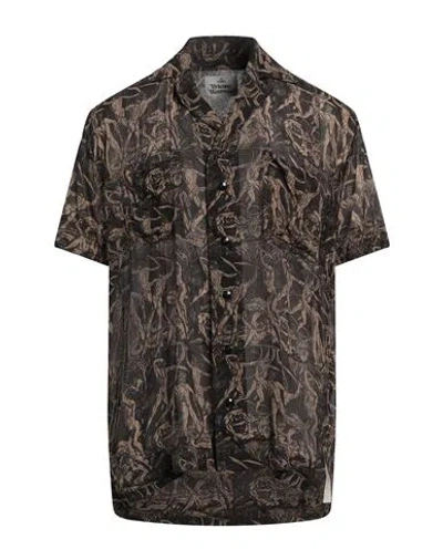 Vivienne Westwood Man Shirt Black Size L Viscose In Brown
