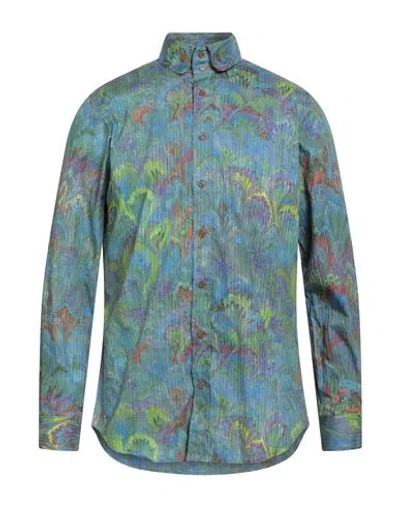 Vivienne Westwood Man Shirt Green Size 44 Cotton In Blue