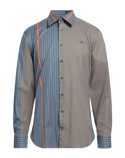 Vivienne Westwood Man Shirt Grey Size 44 Cotton, Elastane
