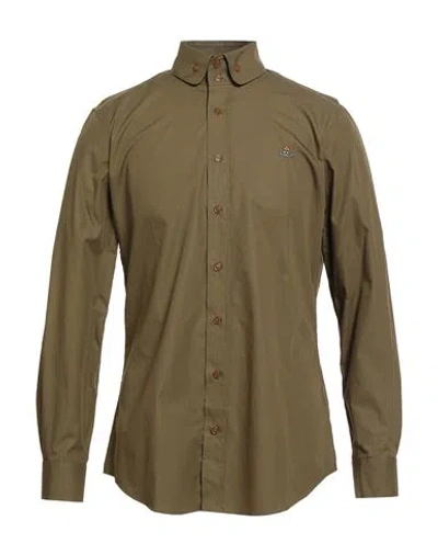 Vivienne Westwood Man Shirt Military Green Size 44 Cotton In Neutral