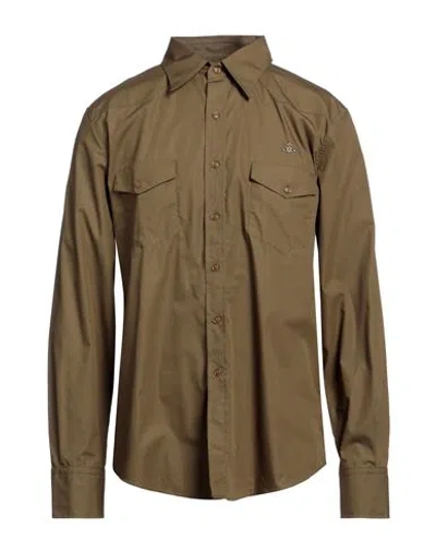 Vivienne Westwood Man Shirt Military Green Size Xl Cotton