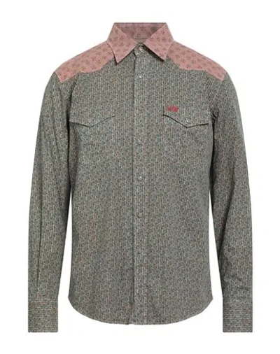 Vivienne Westwood Man Shirt Military Green Size L Cotton, Elastane