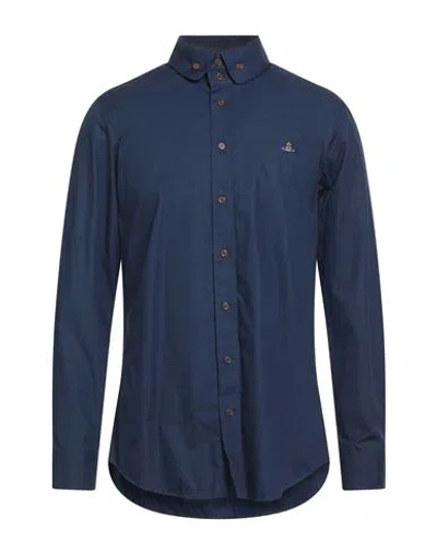 Vivienne Westwood Man Shirt Navy Size 46 Cotton In Blue