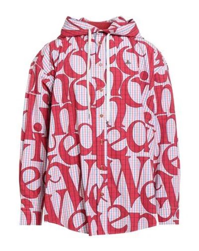 Vivienne Westwood Man Shirt Red Size M Cotton, Viscose, Polyester In Multi