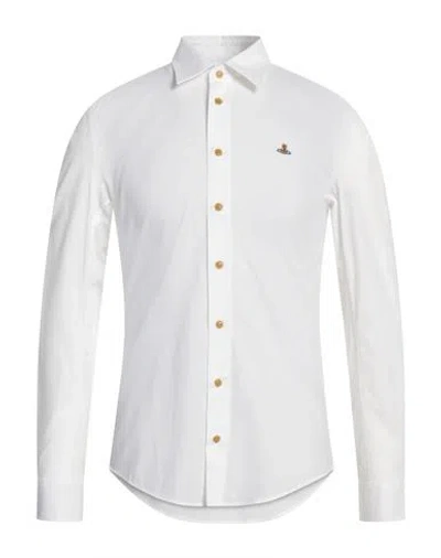 Vivienne Westwood Man Shirt White Size 40 Organic Cotton, Eco Polyester