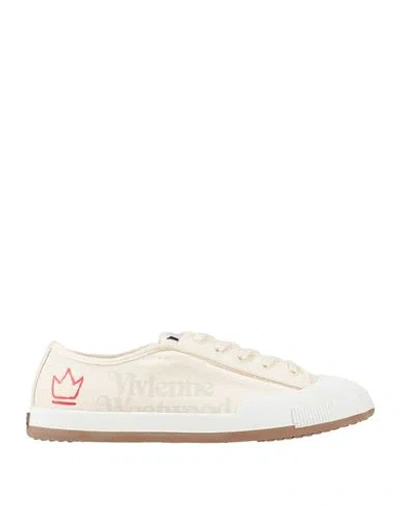 VIVIENNE WESTWOOD VIVIENNE WESTWOOD MAN SNEAKERS CREAM SIZE 9 TEXTILE FIBERS