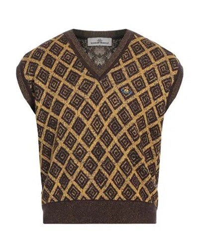 Vivienne Westwood Man Sweater Dark Brown Size L Linen, Cotton, Polyamide, Wool
