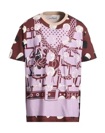 Vivienne Westwood Man T-shirt Chocolate Brown Size Xxl Cotton, Elastane