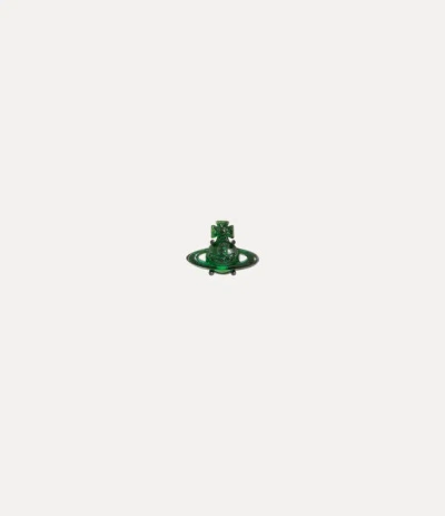 Vivienne Westwood Man. Tammy Single Stud Ruthenium-green-cz Ruthenium-green-cz Men