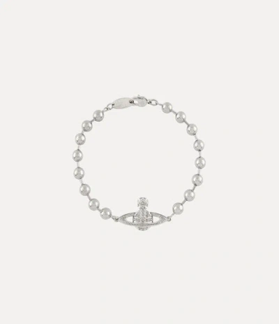 Vivienne Westwood Man. Thames Mini Bas Relief Bracelet Silver Cubic Zirconia Men