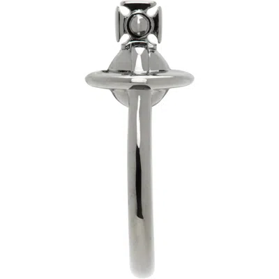 Vivienne Westwood Man Vera Hoop Single Earring In Ss24-s001 Ruthenium
