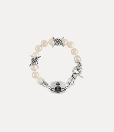 Vivienne Westwood Man. Verena Bracelet Antique-platinum-creamrose-pearl Antique-platinum-creamrose-pearl Men