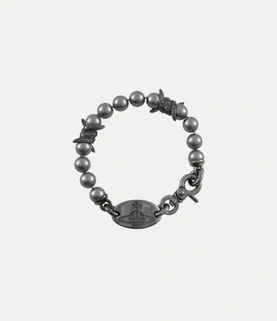 Vivienne Westwood Man. Verena Bracelet Ruthenium-dark-grey-pearl Ruthenium-dark-grey-pearl Men