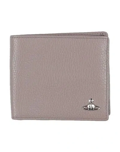 Vivienne Westwood Man Wallet Taupe Size - Leather In Gray