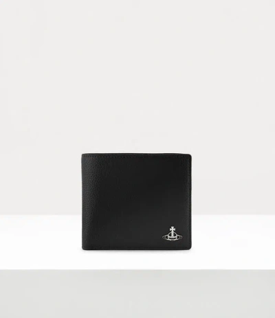 Vivienne Westwood Man. Wallet With Coin Pocket Faux Leather Black One Size Men In Gold