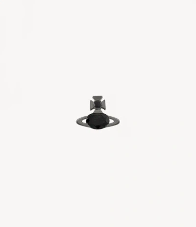 Vivienne Westwood Man. Allie Single Stud In Ruthenium-black-cz