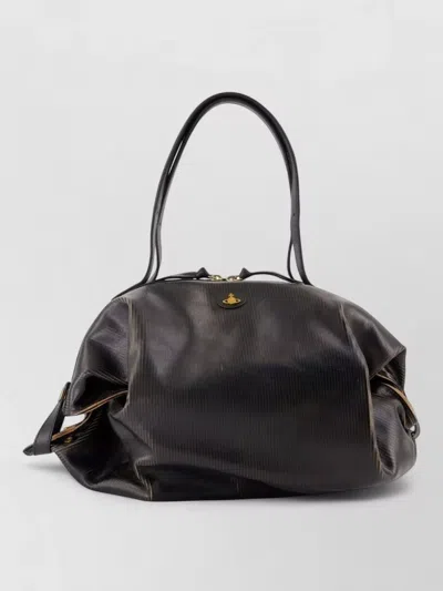 Vivienne Westwood Mara Large Calfskin Tote Bag In Black