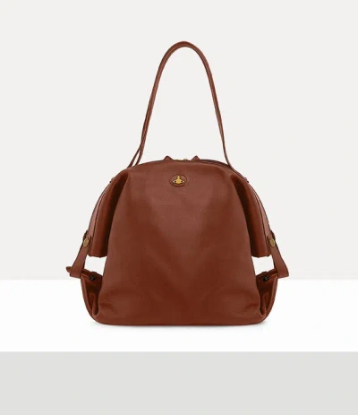 Vivienne Westwood Mara Large Holdall Aniline Leather Camel In Brown