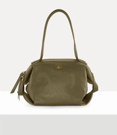 Vivienne Westwood Mara Medium Holdall Aniline Leather Khaki In Brown