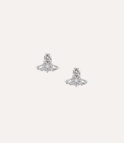 Vivienne Westwood Mariette Earrings Platinum-white-crystal-white-cz-white-enamel Platinum-white-crystal-white-cz-white