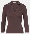 Vivienne Westwood Marina Cotton And Cashmere Polo Sweater In Brown