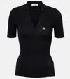 Vivienne Westwood Marina Knit Polo Shirt In Black