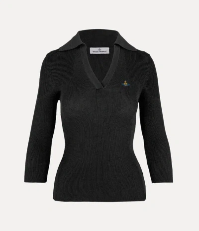 Vivienne Westwood Marina Polo Sweater Cotton / Cashmere Black M Women