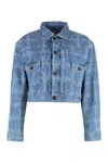 Vivienne Westwood Cropped Indigo Blue Jacket With Flap Pockets In Blue