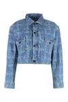 Vivienne Westwood Cropped Indigo Blue Jacket With Flap Pockets In Blue