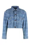 Vivienne Westwood Cropped Indigo Blue Jacket With Flap Pockets In Blue